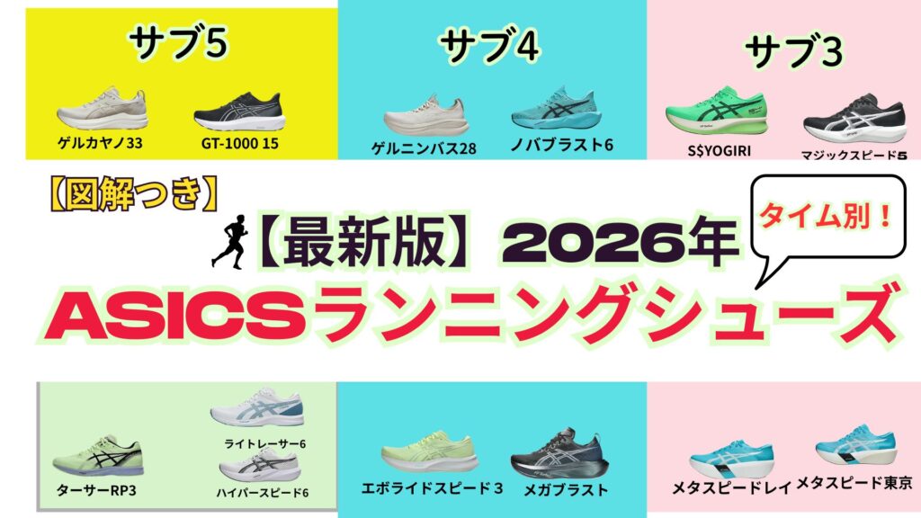 ASICSランニングシューズチャート
